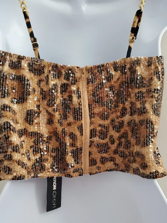 Leopard Print Flare-Leg Pants And Halter Top Set. NWT - Picture 7 of 7